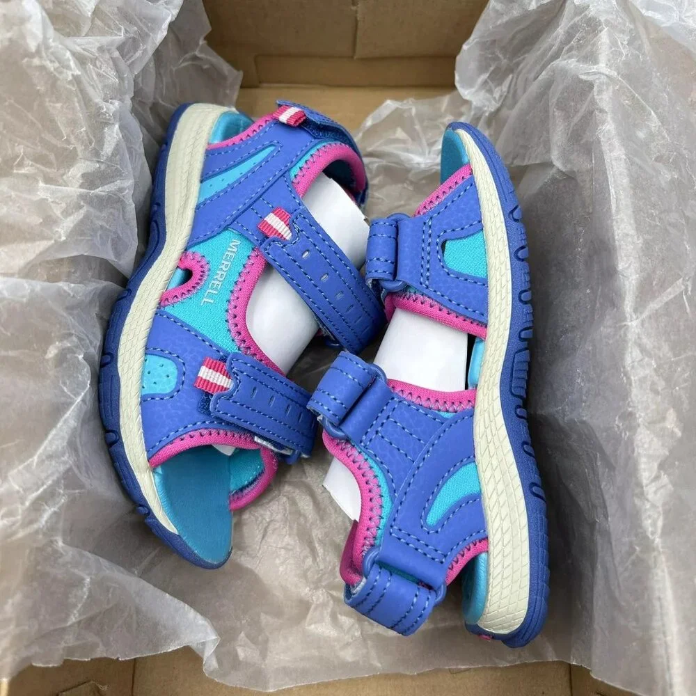 Merrell Toddler Girls Sport Sandal Size 10 Purple/Aqua Adjustable Strap Open Toe
